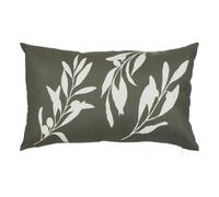 Atmosphera - Funda de cojín de Exterior tileo 50x30cm Estampado de Hojas Verde Oscuro