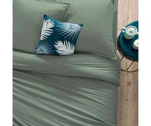 Atmosphera - Funda nórdica de algodón - Verde celadón 140 x 200 cm