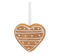 Atmosphera - Galleta corazón Purpurina poliestireno h.9cm marrón