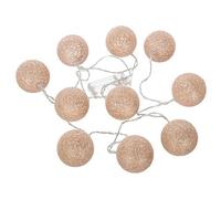 Atmosphera - "Guirnalda LED infantil ""Glitter"" - 10 bolas - algodón y cobre - rosa - L 175-5 cm"