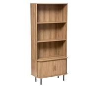 Atmosphera Interior Designer - Librería Colva de 2 Puertas con Efecto Roble - Estantería de 5 estantes para Dormitorio, salón y Oficina - 80 x 179,5 cm
