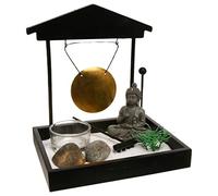 ATMOSPHERA CREATEUR D'INTERIEUR Jardín Zen Tori Tal y como se ve en la Imagen, el Set Incluye : Piedras, 1 Portas Velas, 1 Gong, Arena, Negro, L. 12 x l. 15 x H. 16,5 cm