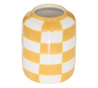 Atmosphera - Jarrón de dolomita 11x11x14cm Verde y Blanco - Amarillo