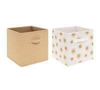 Atmosphera Juego de 2 cajas de almacenamiento para niños sun amarillo ocre
