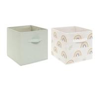 Atmosphera - Juego de 2 Cubos de almacenaje Infantil - cartón - Verde