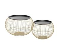 ATMOSPHERA CREATEUR D'INTERIEUR Mesa de Metal de Alambre Dorado Alya x 2 cm