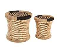 ATMOSPHERA CREATEUR D'INTERIEUR Juego de 2 mesas auxiliares de Cuerda D.37x38