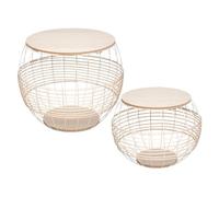 ATMOSPHERA CREATEUR D'INTERIEUR Mesas Nido Juline, Metal y ratán, Blanco