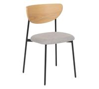 Atmosphera - Juego de 2 sillas Jaisa - Efecto Gris y Roble - An. 50 x Pr. 50 x Al. 81 cm - Patas de Acero - para Oficina, Comedor