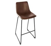 Atmosphera - Juego de 2 taburetes de Bar 'Lois' marrón coñac Efecto Cuero