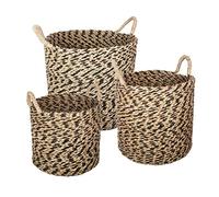 Atmosphera - Juego de 3 cestas con Asas Redondas 'Etnik' - caña Trenzada