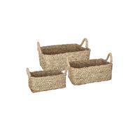 Atmosphera Juego de 3 cestas rectangulares de mimbre natural.
