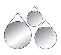 Atmosphera Conjunto de 3 espejos CREATEUR D'INTERIEUR, metálicos, redondos, negros