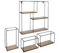 ATMOSPHERA CREATEUR D'INTERIEUR Set de 4 estantes de Pared metálicos Cuadrados