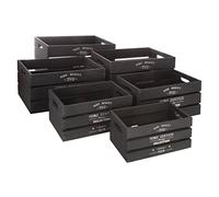 Atmosphera - "Juego de 6 cajas ""Facto"" - madera - negro"