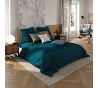 Atmosphera - Juego de Cama de «tufting» de algodón Lavado - Azul Cerceta 260 x 240 cm