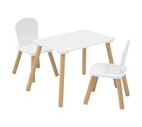 Atmosphera - Juego de Mesa y 2 sillas Infantiles Alex Blancas de 3 Piezas