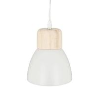 Atmosphera - Lámpara colgante 'Desy' blanca - metal y madera - D. 15 cm