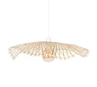 Atmosphera - Lámpara colgante Tess - Pantalla de bambú D58cm - Bombilla no incluida E27 40W - Iluminación para salón, oficina, dormitorio y cocina