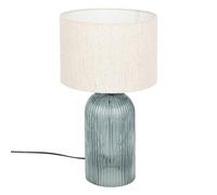 Atmosphera - Lámpara de mesa mati azul vidrio h42cm