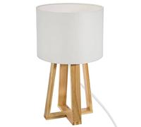 Atmosphera - Lámpara 'Molu' - madera y blanco A. 35 cm