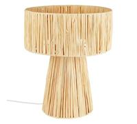 Atmosphera - Lámpara de mesa "orane" rafia beige h34cm