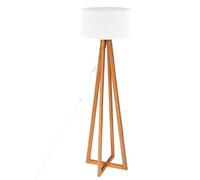 Atmosphera - Lámpara de pie «Molu» - madera y blanco H140 cm