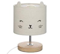 Atmosphera Lámpara infantil «Chat» algodón y madera Alt. 21 cm