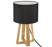 Atmosphera - Lámpara «Molu» - madera y negro H35 cm