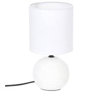 Atmosphera - Lámpara 'Timeo' blanca estriada - cerámica A. 25 cm