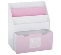 ATMOSPHERA CREATEUR D'INTERIEUR Estantería Rosa con contenedor con Ruedas, Rosa, L. 62,5 x l. 30 x H. 70 cm