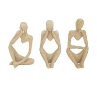 Atmosphera - Lote de 3 estatuas Femeninas aby h.11,5cm Resina Beige