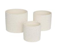 Atmosphera - Lote de 3 macetas de gres Elly 25x25x21,5cm