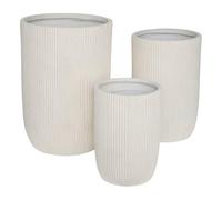 Atmosphera - Lote de 3 macetas Elene 36.5x36.5x54cm Blanco