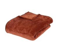 Atmosphera Manta de Franela Ollis Terracota 180 x 230 cm Tacto Suave para salón, dormitorio y sofá