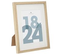 Atmosphera - Marco de Fotos de Madera Natural Manu 18x24 cm, con tapete de 12x17 cm, para sobremesa o Colgante - para decoración de Pared, salón, Oficina