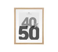 Atmosphera - Marco de Fotos Eva de Madera Natural de 40x50 cm con paspartú - para Colgar en la Pared del salón, Dormitorio u Oficina.