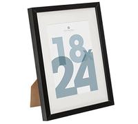 Atmosphera - Marco de Fotos Manu Negro de 18 x 24 cm, con paspartú de 12 x 17 cm, para sobremesa o Colgante - para decoración de Pared, salón, Oficina