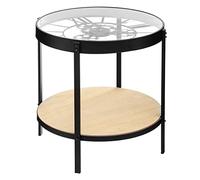 Atmosphera Mesa auxiliar con reloj mecánico estilo industrial Ø50 x 51 cm Negro