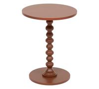 Atmosphera - Mesa Auxiliar Redonda de Terracota Alix - Pr. 38 x Al. 50 cm, Patas de Madera torneada - para salón, Dormitorio, Mesa Auxiliar