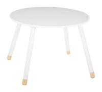 Atmosphera - Mesa de Actividades Infantil Suave - Redonda, Blanca y de Madera - 60 cm de diámetro - Patas de Pino - para Dormitorio, Sala de Juegos, Oficina