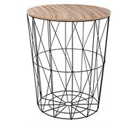 ATMOSPHERA CREATEUR D'INTERIEUR Mesa Decorativa, Metal, Negro, D. 47 x H. 57 cm