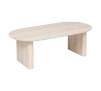 Atmosphera - Mesa de Centro Ovalada Anaya con Efecto travertino - Beige - 120 x 60 x 40 cm - para salón contemporáneo