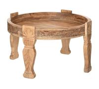 Atmosphera - Mesa de Centro Redonda Gypsy de Madera de Mango Tallada, 74 x 44 cm - para salón
