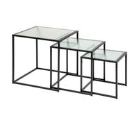 Atmosphera - Mesas Nido Aldir Metal y Vidrio Templado - Negro