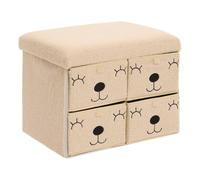 Atmosphera - Otomana Plegable Infantil ezzio Beige 4 cajones 39x38x50 cm