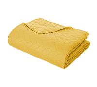 Atmosphera - Parte Superior de la Cama + 2 Fundas Trenzadas Color Amarillo Mostaza - 260 x 240 cm