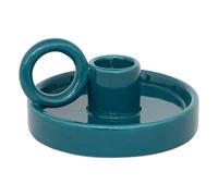 Atmosphera - Portavelas de cerámica yuca h5,5cm - Azul