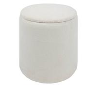 Atmosphera - Puff baúl Rizado Blanco kaydi d35cm