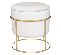 Atmosphera - Puff de Almacenamiento Eliane - Terciopelo y Metal - Marfil